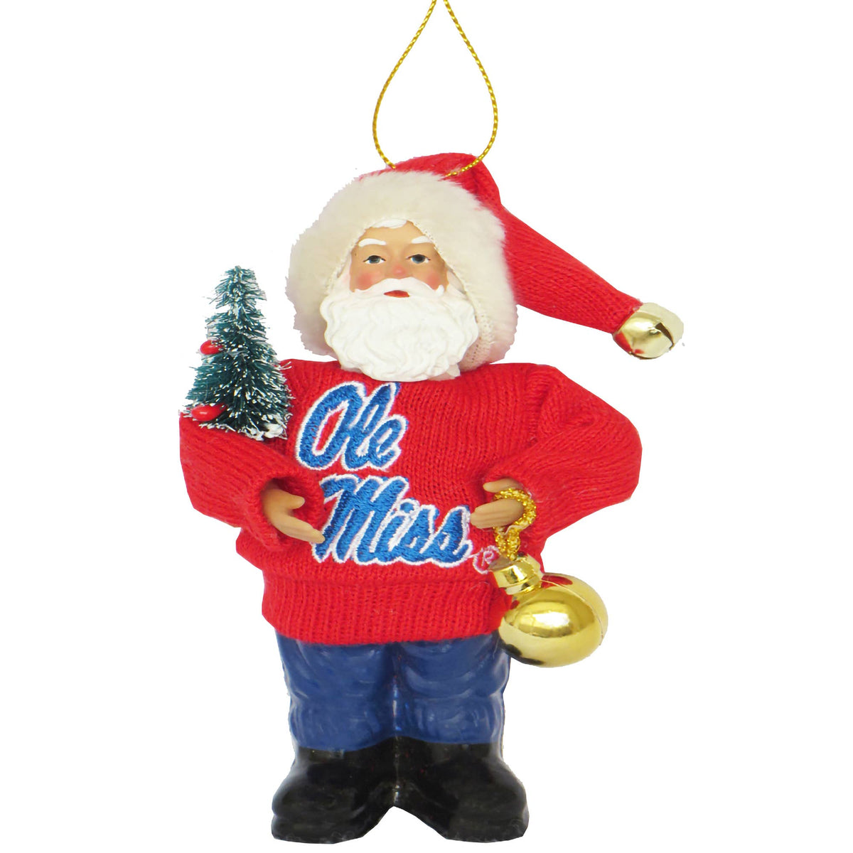 6" Ole Miss Santa Ornament