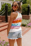 Wavy Striped Sleeveless Sweater