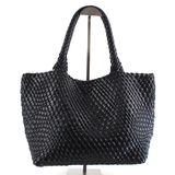 Woven Tote Bag w/Cosmetic Pouch Pewter