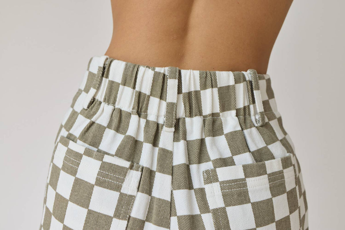 Orange checkerboard shorts