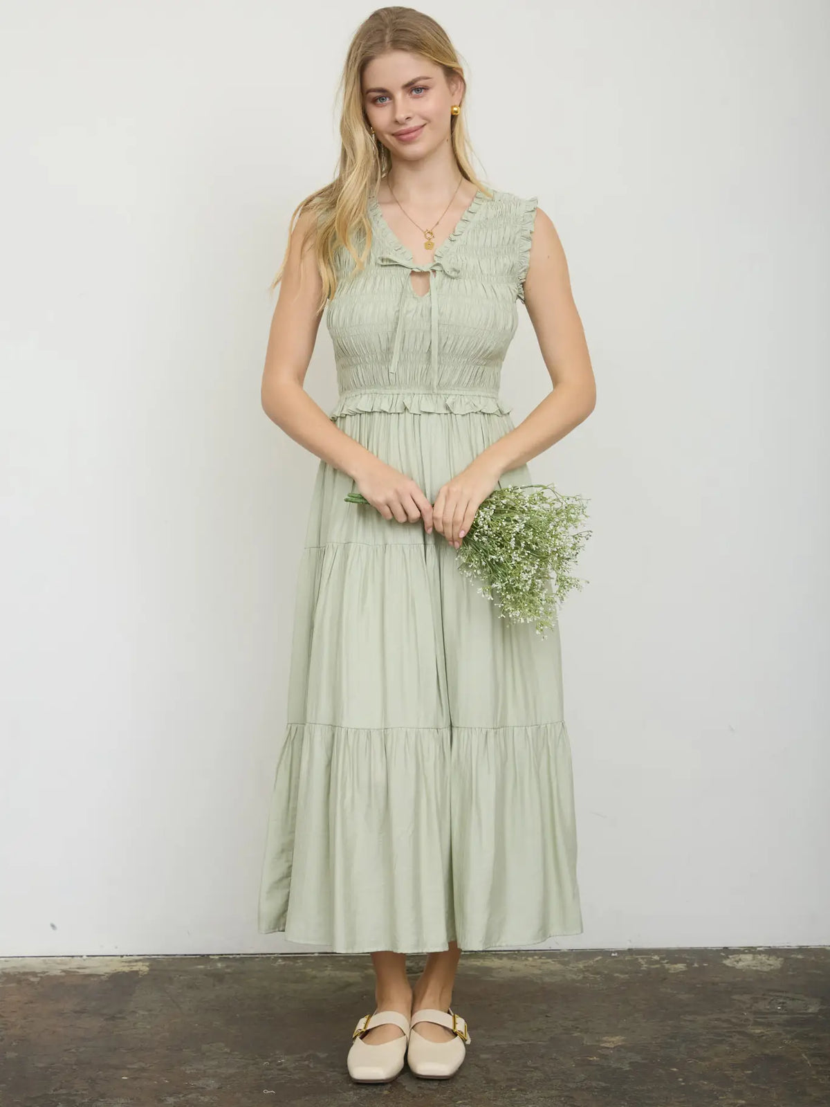 Smocked Ruffle Tiered Dress