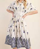Glam Pleated Border Midi Dress