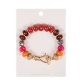Ombre Chunky Multi Beads Stretch Bracelet: Multi