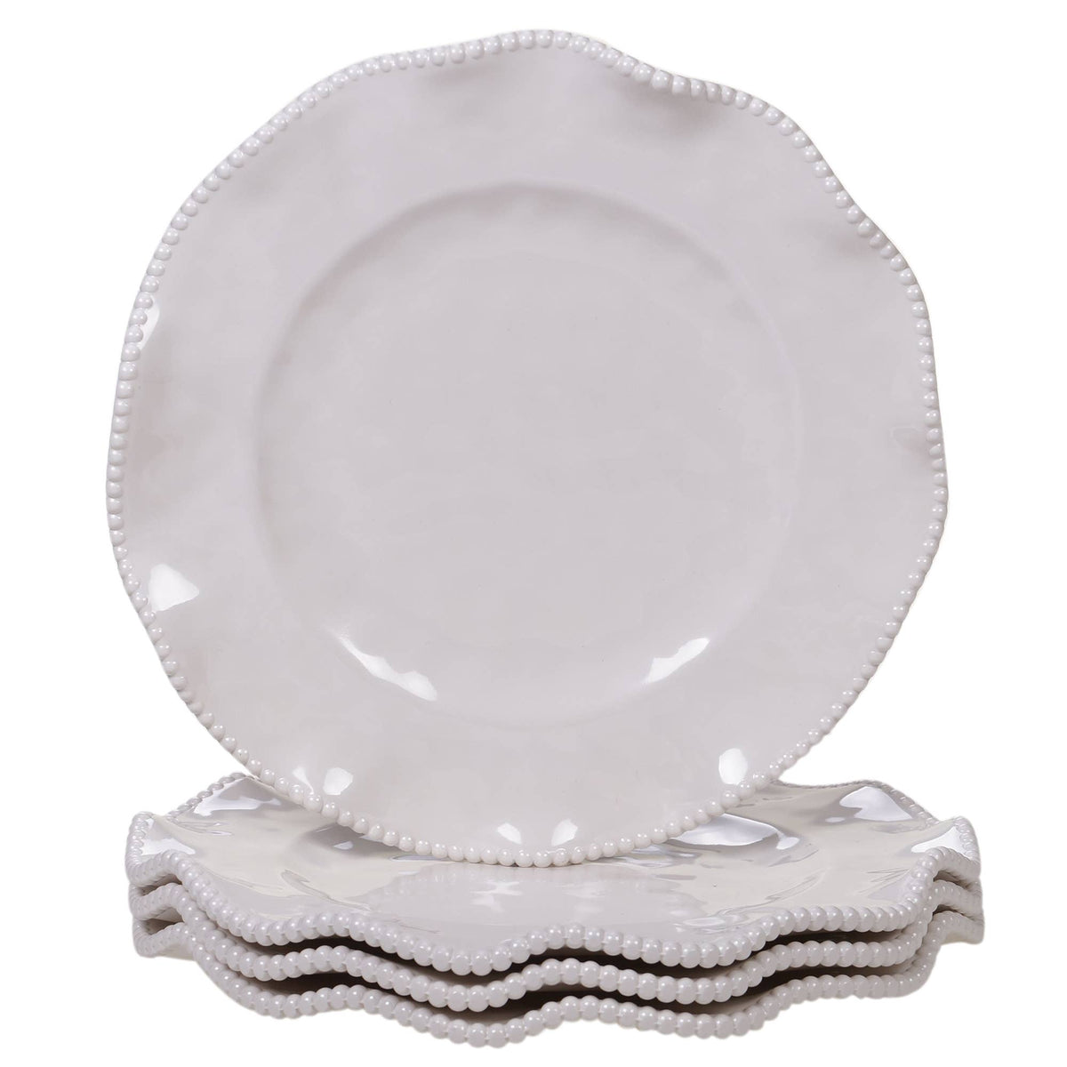 Perlette Cream Melamine Dinner Plate 11 in