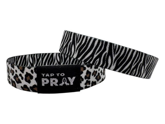 Tap To Pray™ Wristbands - Safari Zebra: Small