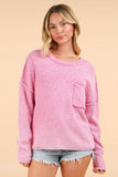 Washed OS Sweater Pullover Top
