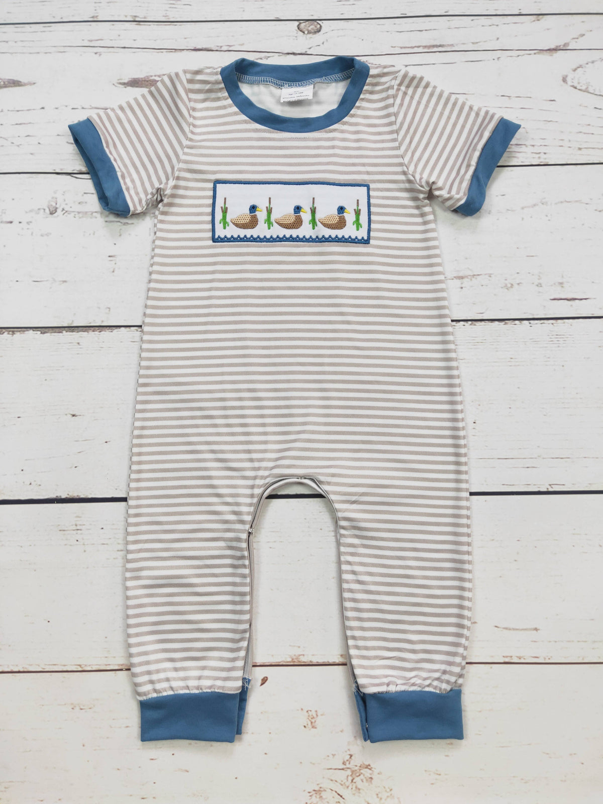 Baby Boy Duck Appliqué Onesie: 2T