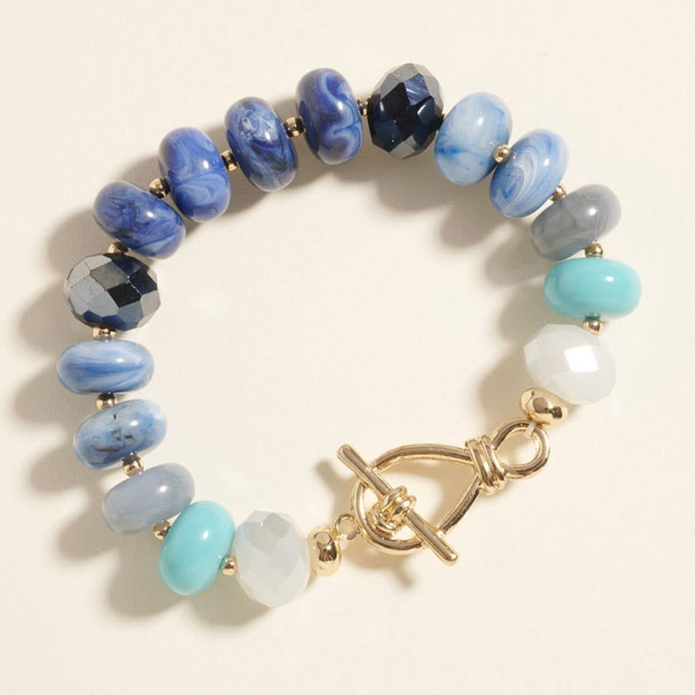 Ombre Chunky Multi Beads Stretch Bracelet: Multi