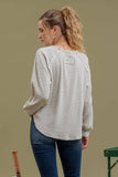 STRIPED RAGLAN TOP IVORY