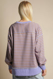 Stripe Comfy Casual OS Knit Top