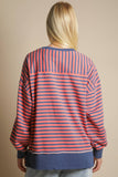 Stripe Comfy Casual OS Knit Top