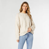 Casper Cable Knit Sweater: Oatmeal Heather / S/M