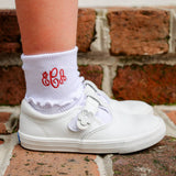 White Ripple Socks: Newborn