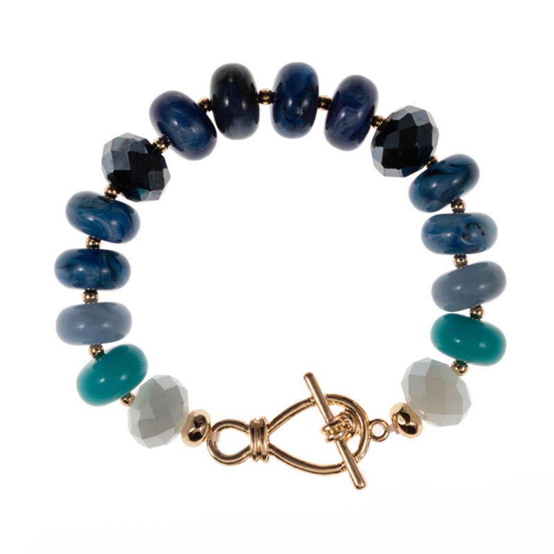 Ombre Chunky Multi Beads Stretch Bracelet: Multi