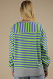 Stripe Comfy Casual OS Knit Top