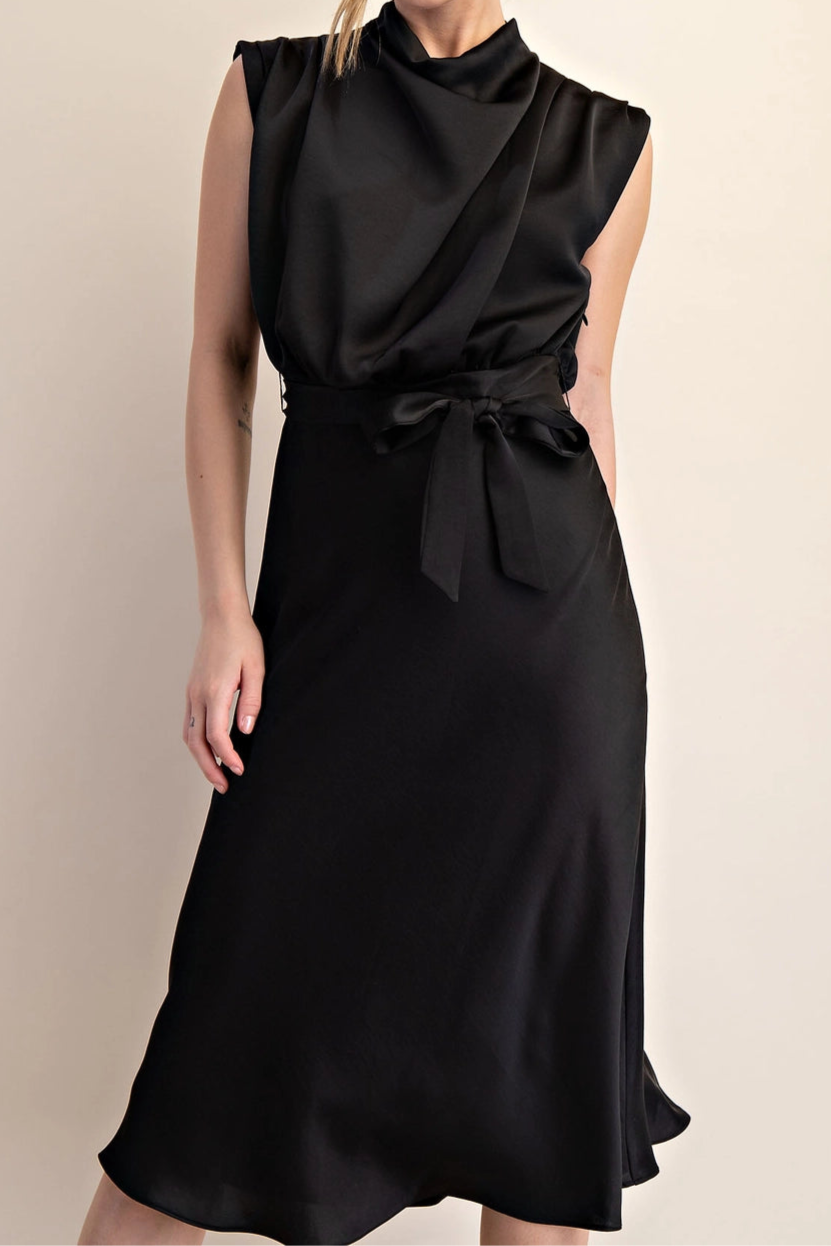 Mock Neck Midi Dress