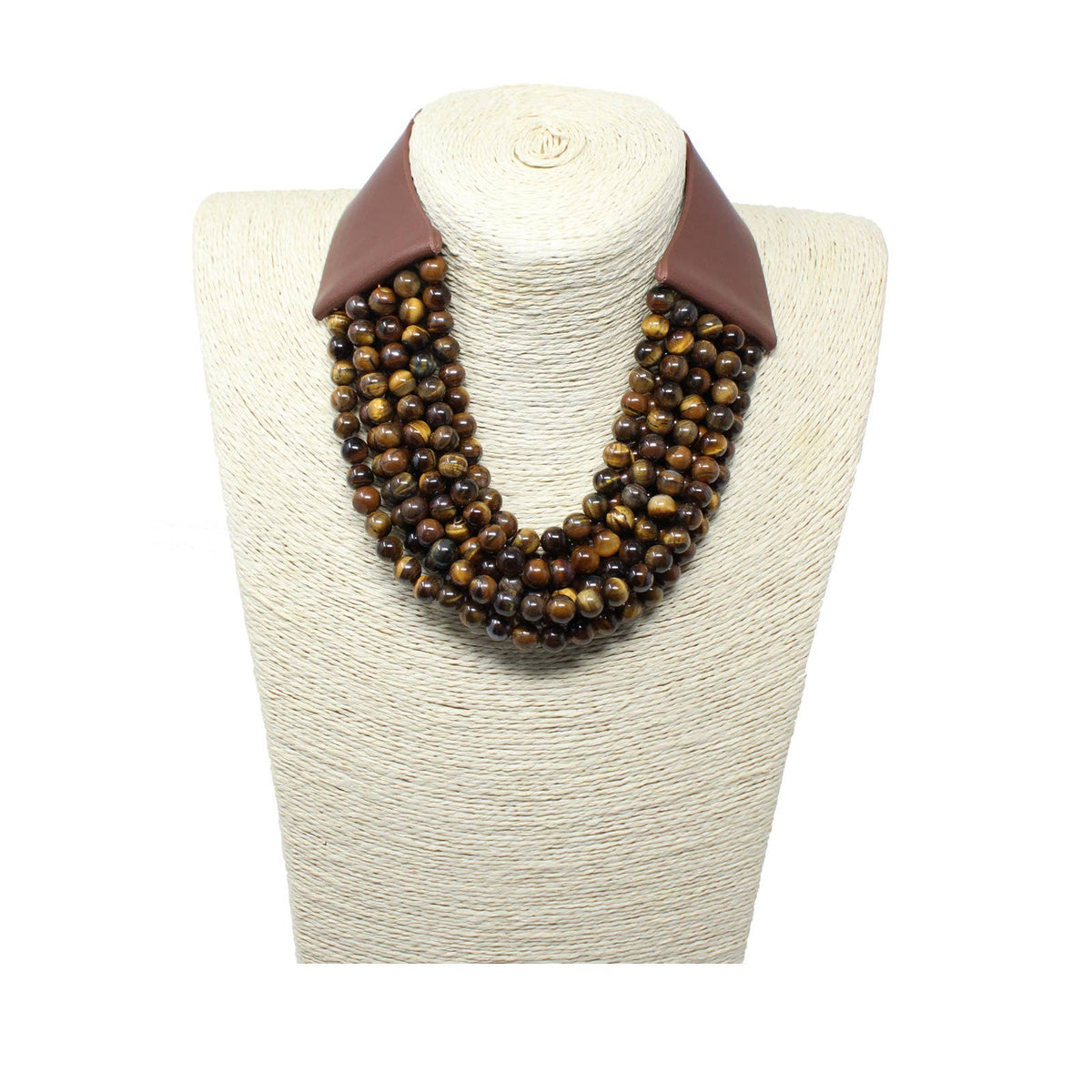 10 Strand Stone Bead Necklace: Blue Turquoise