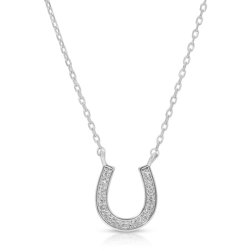 Pave Horseshoe Necklace: Gold