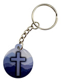 Tap To Pray™ - Prayer Tag Keychains: Tree Bark Camo + Cross