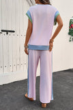 Colorblock Corded Pants Set