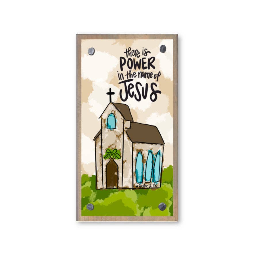 Power in the Name of Jesus Church Driftwood Happy Block