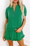Solid Puff Sl Skorts Set Green