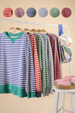 Stripe Comfy Casual OS Knit Top