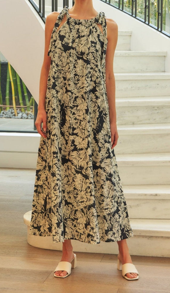 Feb Navy Halter Print Dress