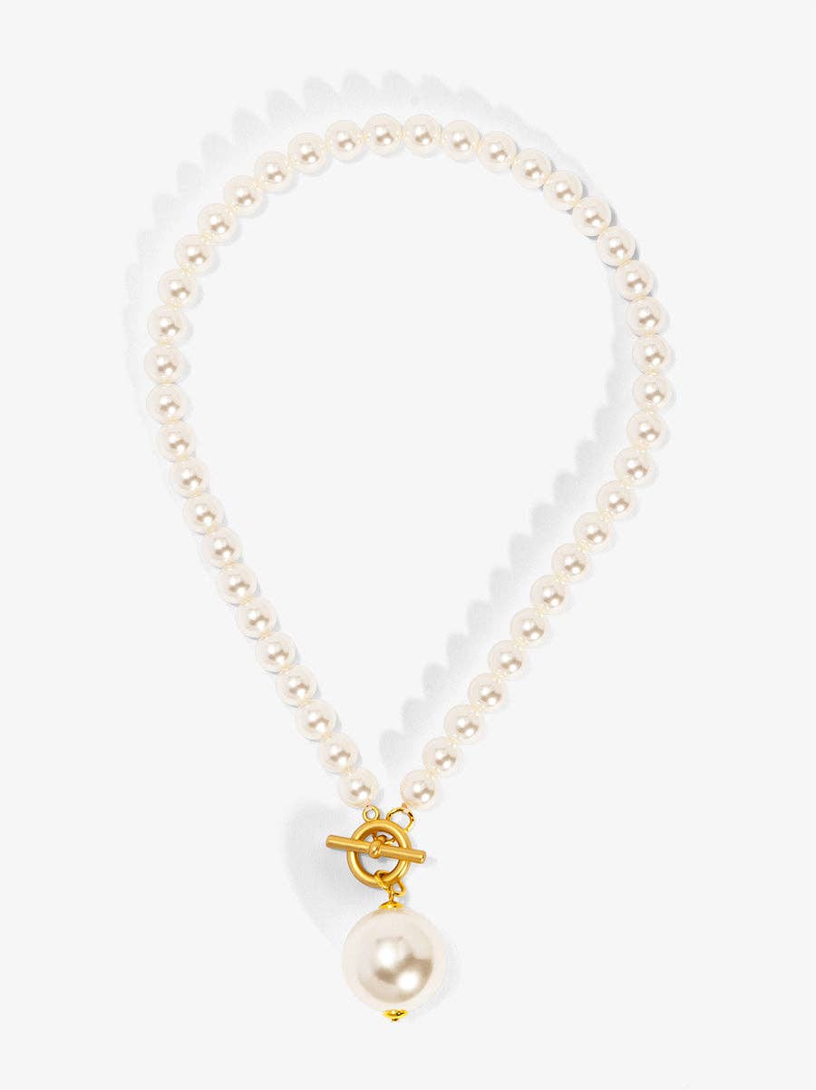 Pearl Pendant Collar Necklace: MG/PRL