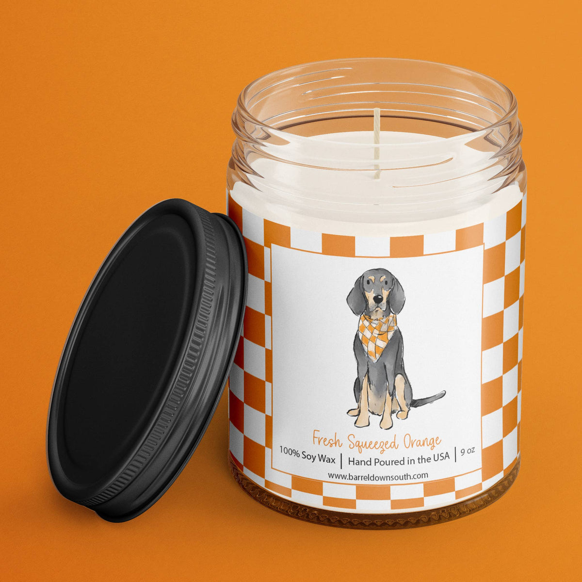 Bluetick Coonhound Checkerboard Tennessee Candle