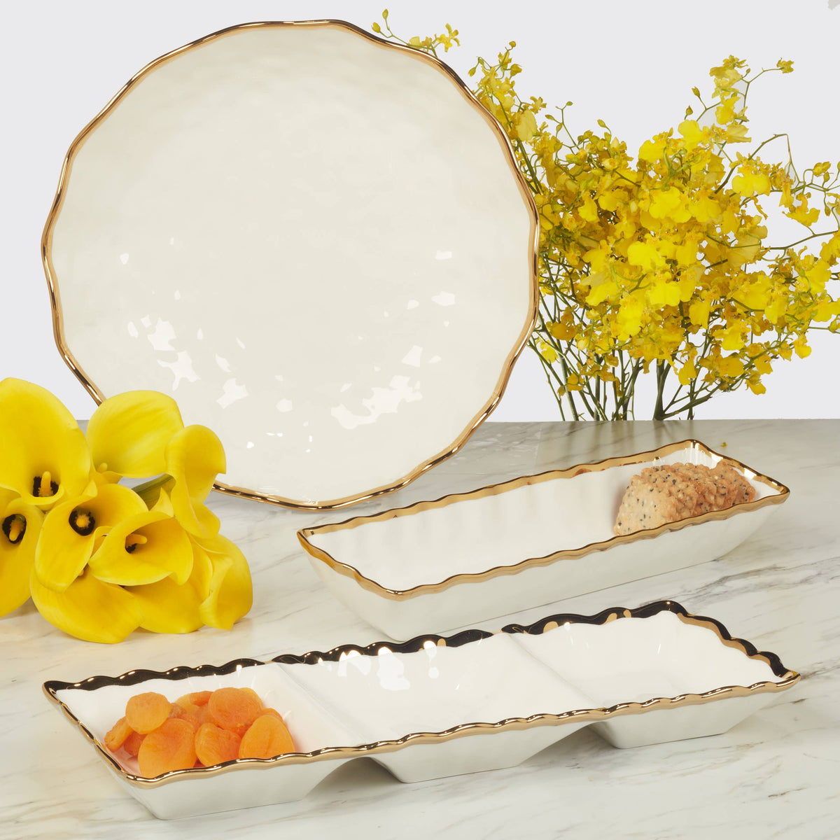 Regency Gold  3-Section Tray 15in x  5.5in