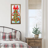 Holly Berry Christmas Tree Framed Art: 8" x 10"