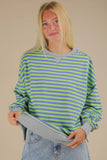 Stripe Comfy Casual OS Knit Top