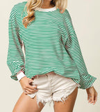 BB FRENCH TERRY STRIPE PULLOVER