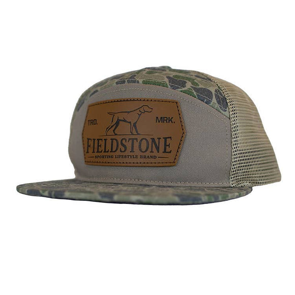 Backwoods Camo Leather Patch Hat (H-143)
