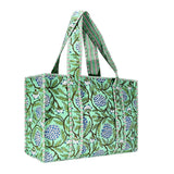 Cotton Block Print Tote Bag- Small & Large: Small