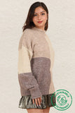 OS Color Block Cozy Knit Sweater