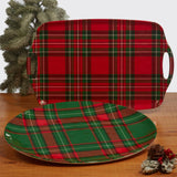 Christmas Plaid Melamine Salad Plate 9in