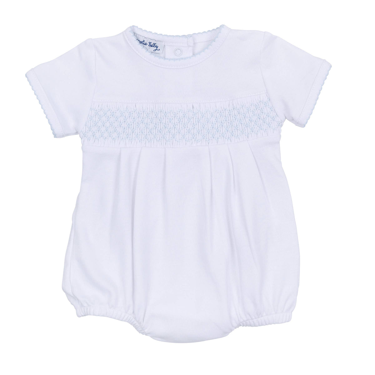 Essentials Smocked Bubble White Blue