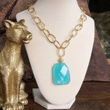 Statement Natural Stone Chain necklace: Natural