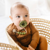 Cutie PAT Round (0-24m) Pacifier + Teether: Grey