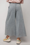 WASHED TEAL WIDE LEG PANTS