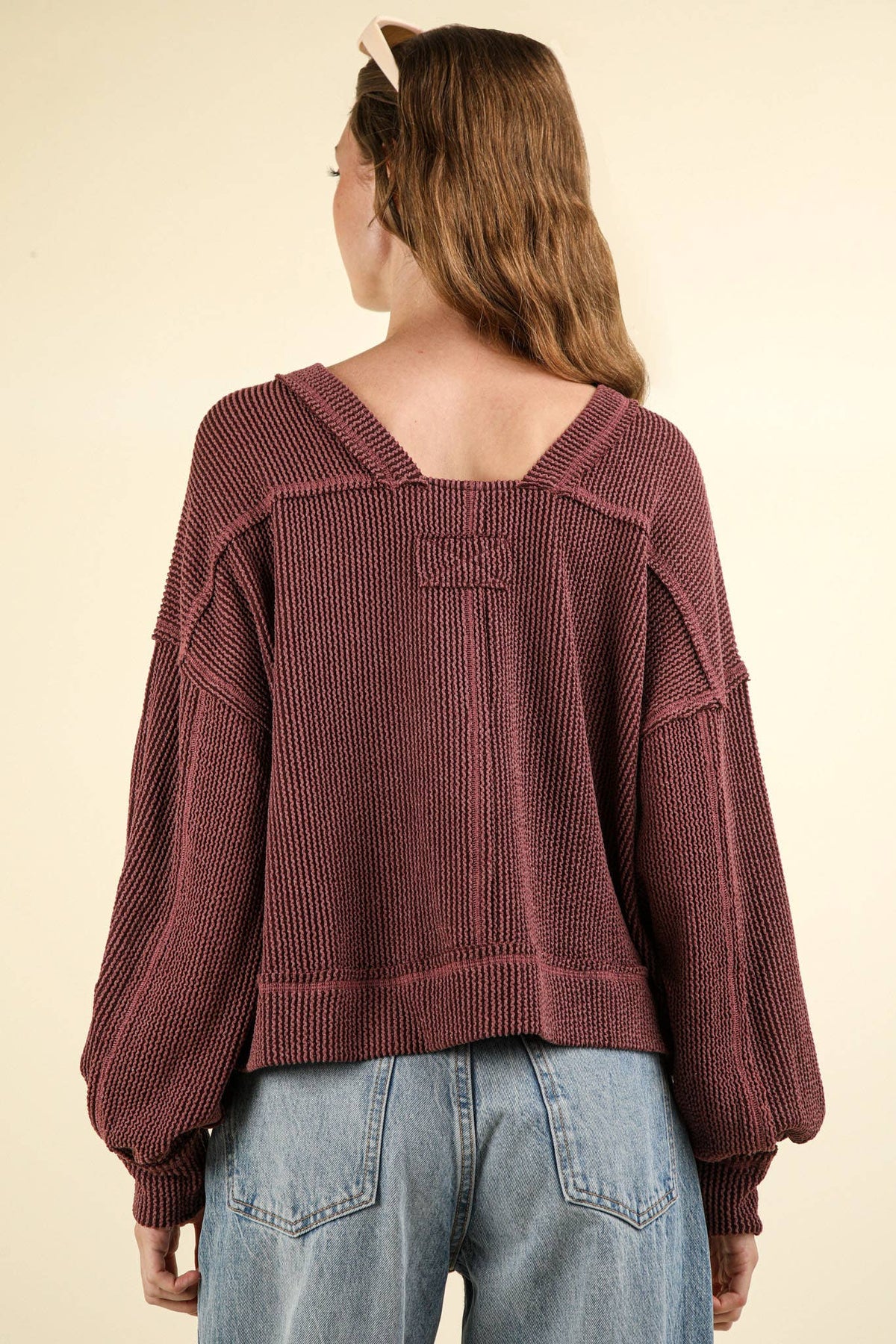 VJ Two Tone Oversized Top