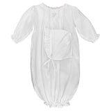 Flower Embroidered Bag/Hat White NB