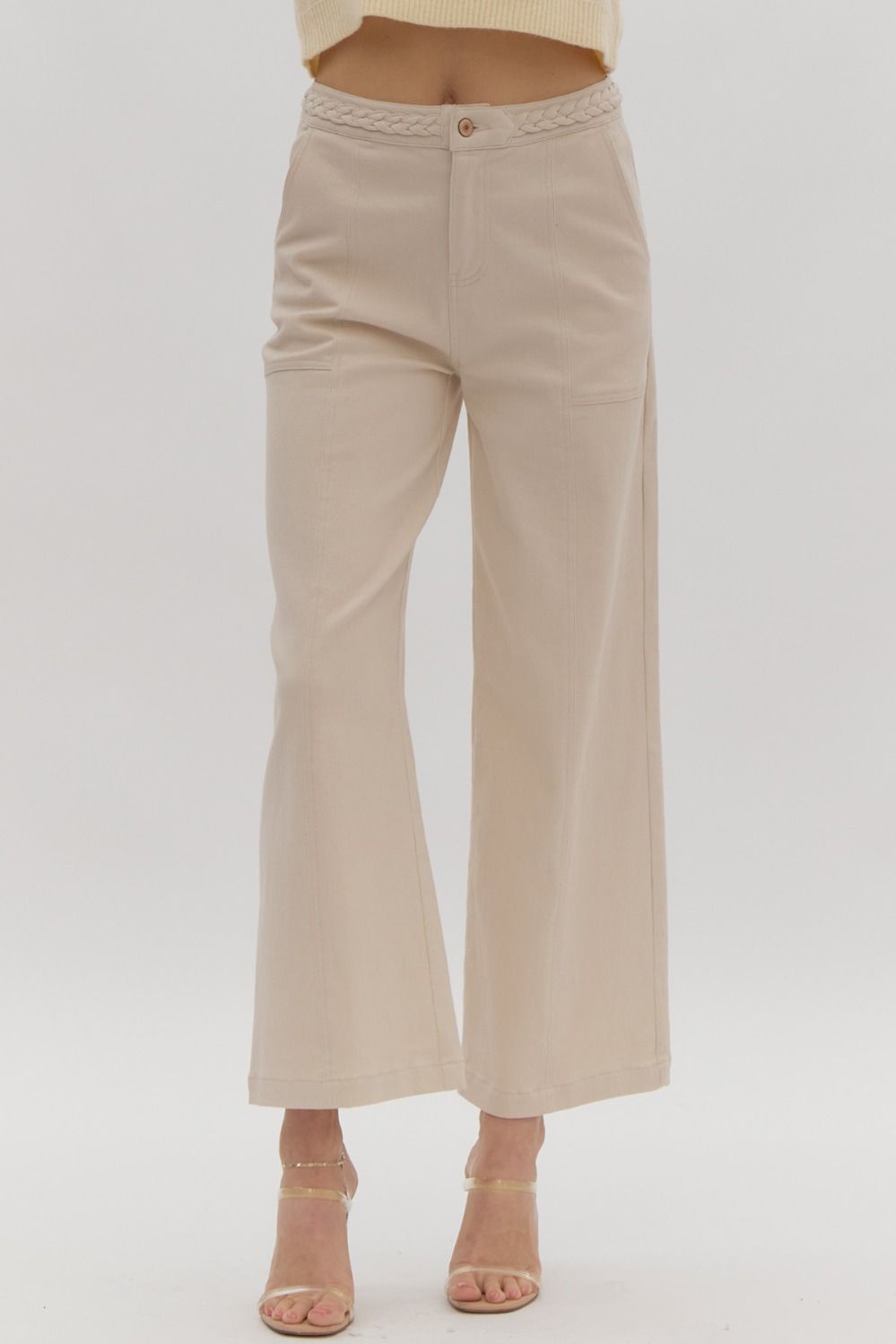 ET WD Leg Braided Belt Pants