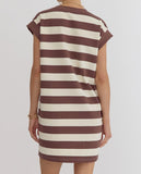 ET Brown Striped Mini Dress