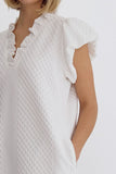 ET Textured White Dress