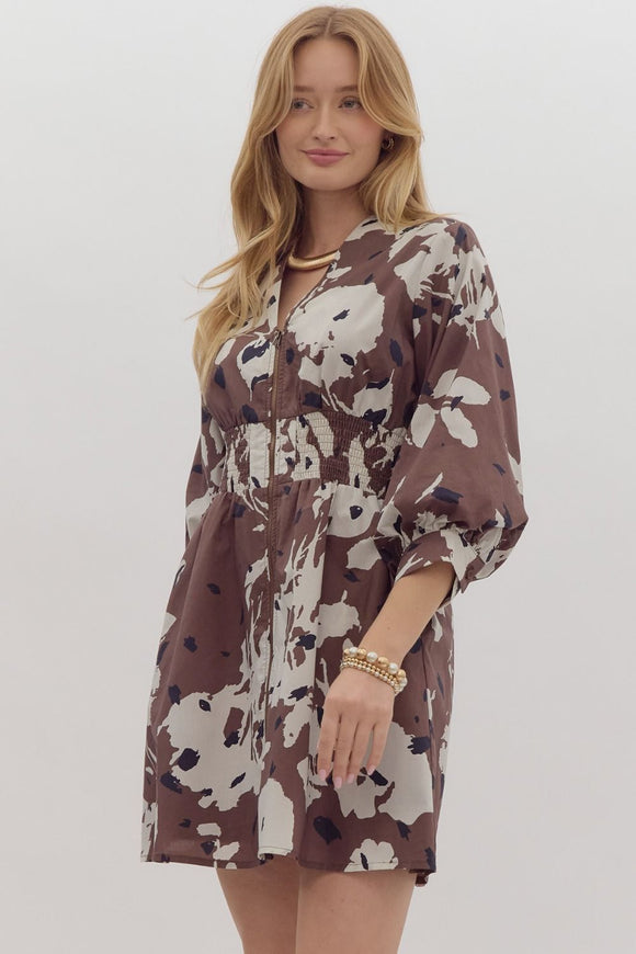 ET Espresso Floral Dress