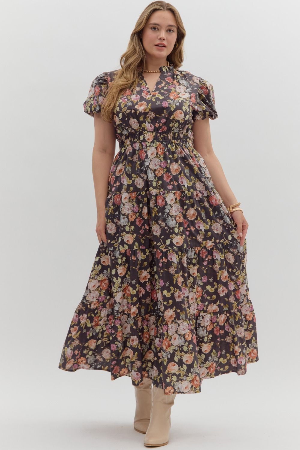 ET Chocolate Floral Dress