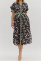 ET Navy & green floral dress